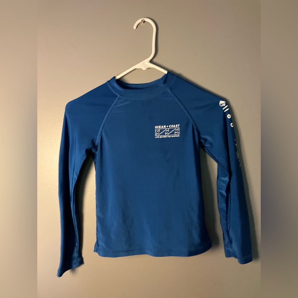 In Great Condition! OCEAN COAST Blue Long Sleeve Swim Shirt